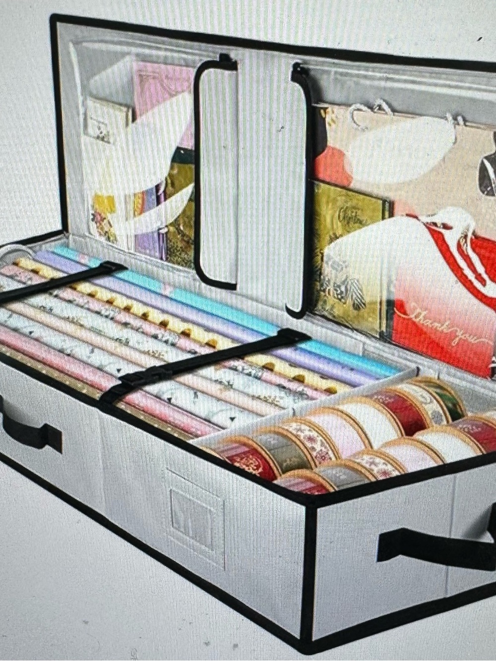 Wrapping paper and Ribbon Storage Organizer Case - Home Storage & Organization